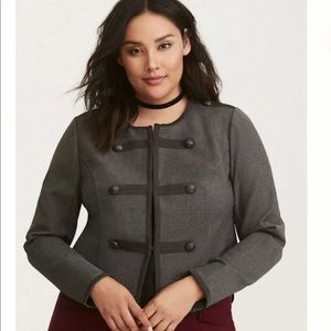 Torrid military jacket blazer grey 00